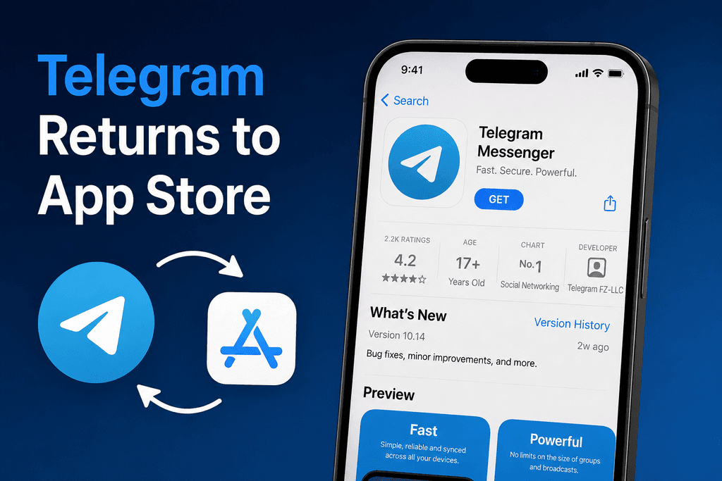 Telegram briefly disappeared from Apple's App Store, triggering widespread speculation across the crypto community. Just hours later, the app returned after Apple completed its review process and clarified the reason behind the temporary removal.