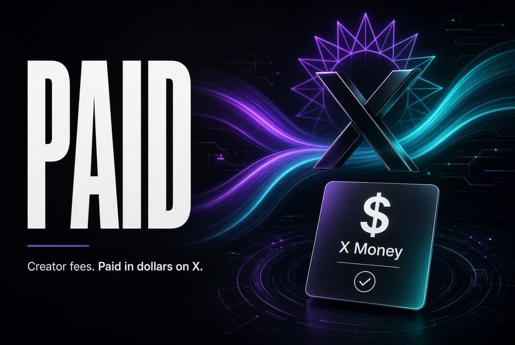 PAID Solana token cover: creator fees paid in dollars through X Money